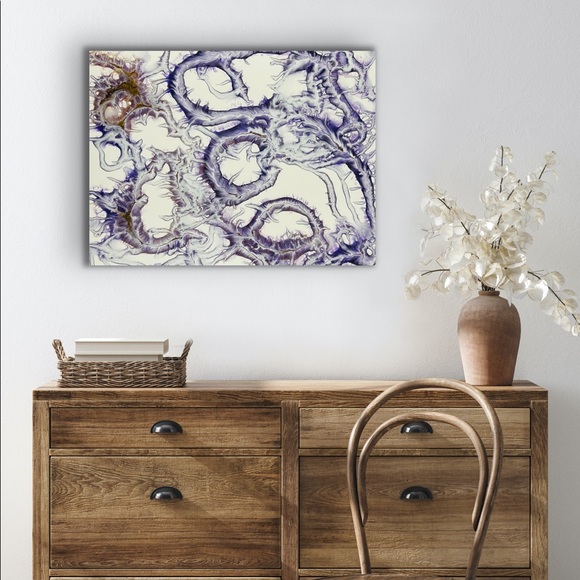 Painting - Fluid art original 16x20 canvas - Crowned With Glory